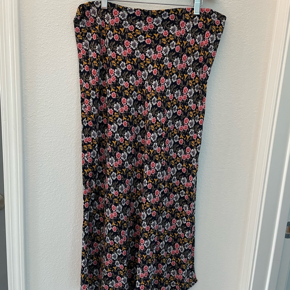 LOFT Multicolor Floral Maxi Skirt